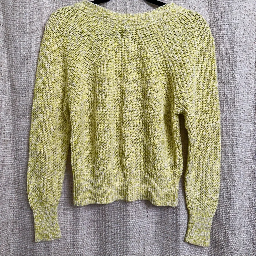 Free People Electric City Knit Sweater Butter Yellow Size XS Cotton Linen Blend